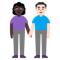 Woman and Man Holding Hands- Dark Skin Tone- Light Skin Tone emoji on Microsoft